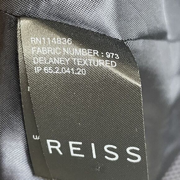 Reiss Blue Longline Blazer Coat Size M Minimalist Officewear Hook Closure - Picture 6 of 7